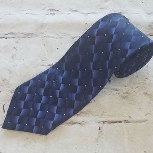 John Ashford Tie Blue Silk Necktie Preppy Wedding Work Office Church Classic